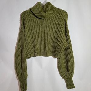 Urban outfitters cropped sweater balloon sleeve